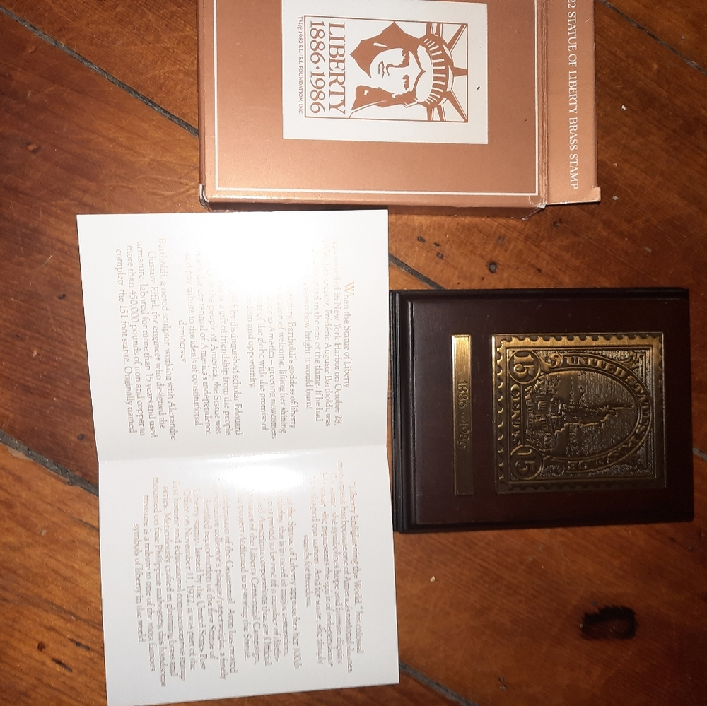 Avon statue of liberty brass stamp